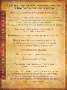 Ten Commandments - NIV Wall Chart ( Text Only ) - Durham Christian ...